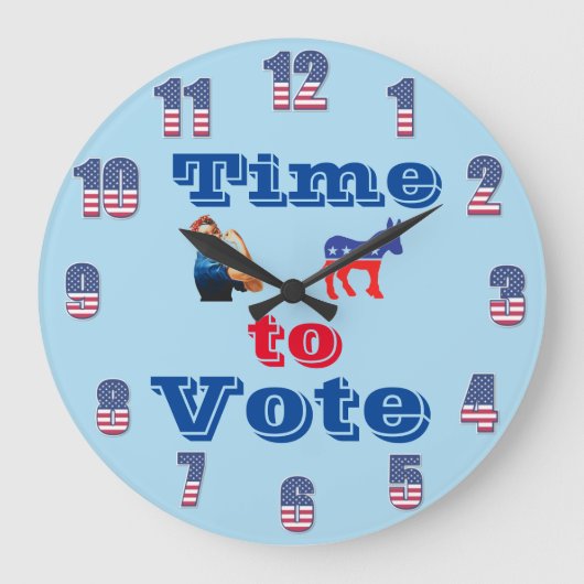 Tijd om te stemmen wandklok grote klok (Voorkant)