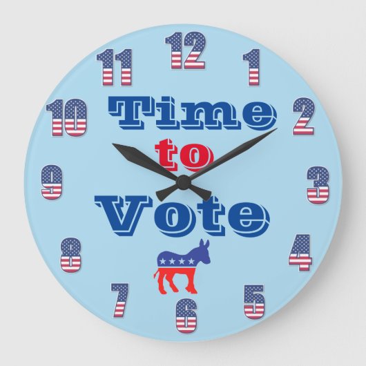 Tijd om te stemmen wandklok grote klok (Voorkant)