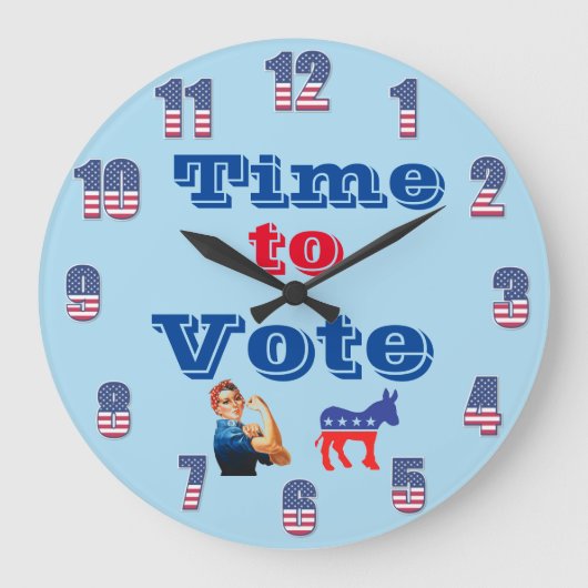 Tijd om te stemmen wandklok grote klok (Voorkant)