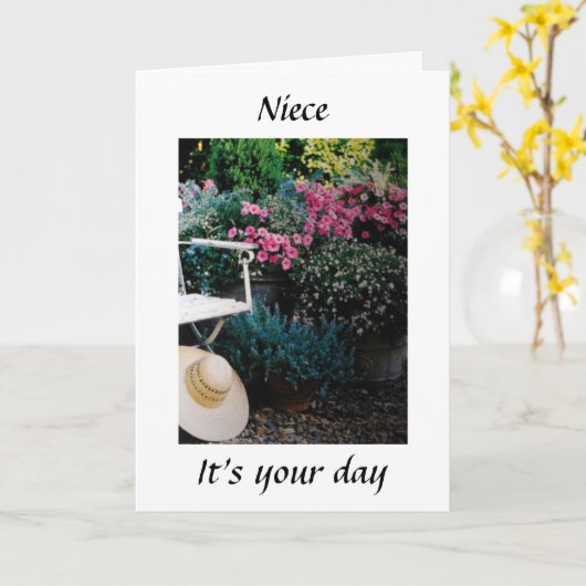 TIJD OM TE VIEREN *NICHTJE* OP HAAR VERJAARDAG KAA KAART (Gele Bloem)