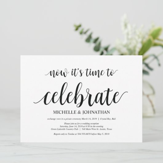 Tijd om te vieren, uitnodigingen voor een intieme (Staand voorkant)