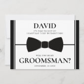 Tijd om uit te pakken Elegant zwart / wit Groomsma Kaart (Voorkant)