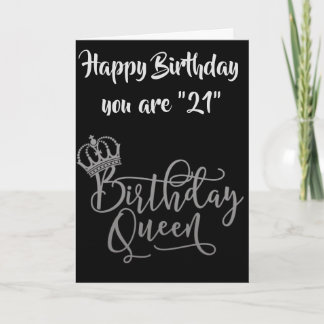 TIJD TOT CELEBRAAT **21st** BIRTHDAY QUEEN Kaart