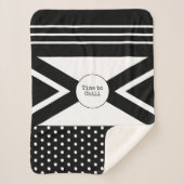 Tijd tot Chill zwart-wit Sherpa Deken (Voorkant)