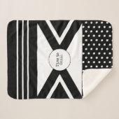 Tijd tot Chill zwart-wit Sherpa Deken (Voorkant (horizontaal))