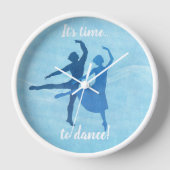 Tijd tot Dance Ballet Theme Blue Large Clock (Voorkant)