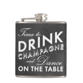 Tijd tot Drink van Champagne Chalkboard Flask Heupfles (Voorkant)