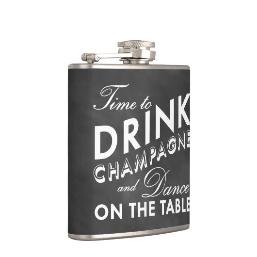 Tijd tot Drink van Champagne Chalkboard Flask Heupfles (Rechts)