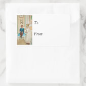 Tijd uit in de hoek rechthoekige sticker (Tas)