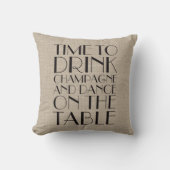 Tijd van 1920 om Champagne Burlap Pillow te Drinke Kussen (Voorkant)