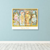 Tijd van de dag - Alphonse Mucha Canvas Afdruk (Insitu (Houten vloer))