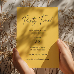 Tijd van feestdag Mustard Yellow Minimalist Stij Kaart