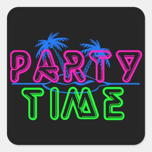 Tijd van feestdag vierkante sticker (Voorkant)