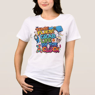 Tijd vliegt citaat voor creatieven Tri-Blend shirt