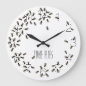 Tijd vliegt Funny Fly Bug Pest Clock Grote Klok (Voorkant)
