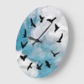 Tijd vliegt Minimale vogelmuur klok (Hoek)