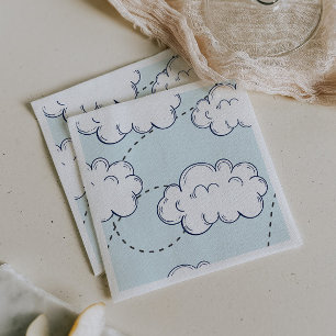 Tijd vliegt vliegtuig wolken verjaardag servet