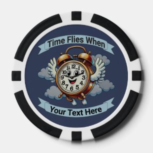 "tijd vliegt wanneer" vliegende klok poker chips