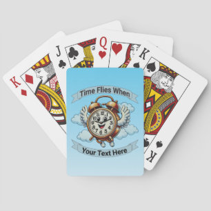 "tijd vliegt wanneer" vliegende klok pokerkaarten