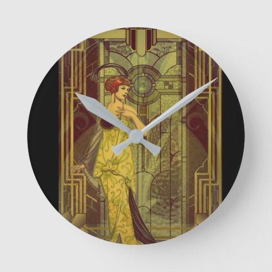 Tijd voor Art Deco Ronde Klok (Voorkant)