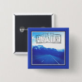 Tijd voor avontuur vierkante button 5,1 cm (Voorkant /achterkant)