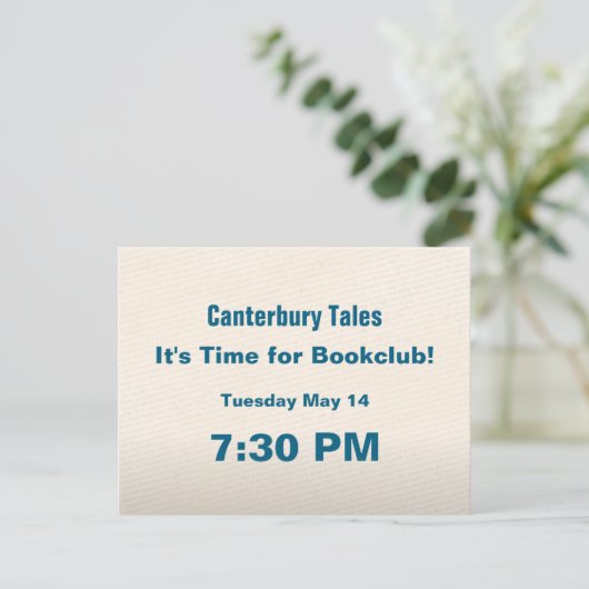 Tijd voor Bookclub Briefkaart (Staand voorkant)