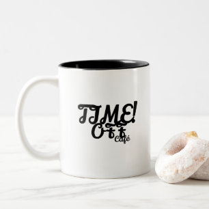 Tijd voor Café-Mok Tweekleurige Koffiemok