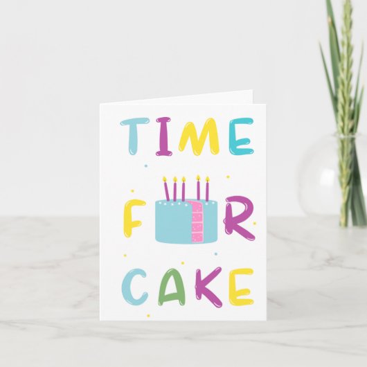 Tijd voor Cake Puns Verjaardag Kaart (Voorkant)