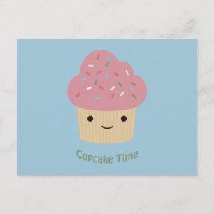 Tijd voor Cupcakes! Mooie Roze Cupcake Briefkaart