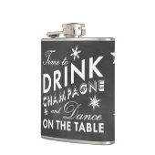 Tijd voor de Drink van Champagne Chalkboard Holida Heupfles (Links)
