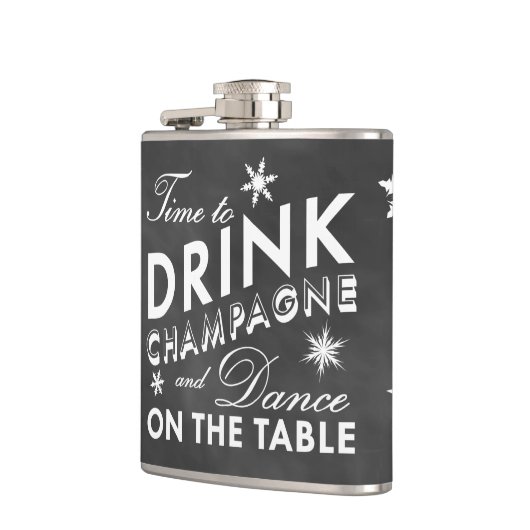 Tijd voor de Drink van Champagne Chalkboard Holida Heupfles (Links)
