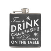 Tijd voor de Drink van Champagne Chalkboard Holida Heupfles (Voorkant)