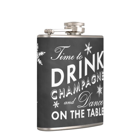 Tijd voor de Drink van Champagne Chalkboard Holida Heupfles (Rechts)