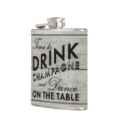 Tijd voor de Drink van Champagne Rustic Flask Heupfles (Links)