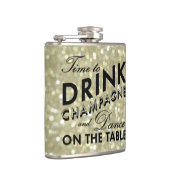 Tijd voor de Drink van Champagne Sparkly Gold Flas Heupfles (Rechts)