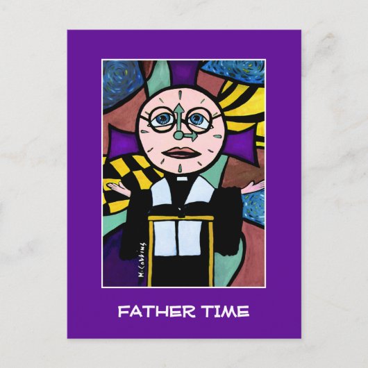 Tijd voor de vader - Tijdstippen Briefkaart (Voorkant)