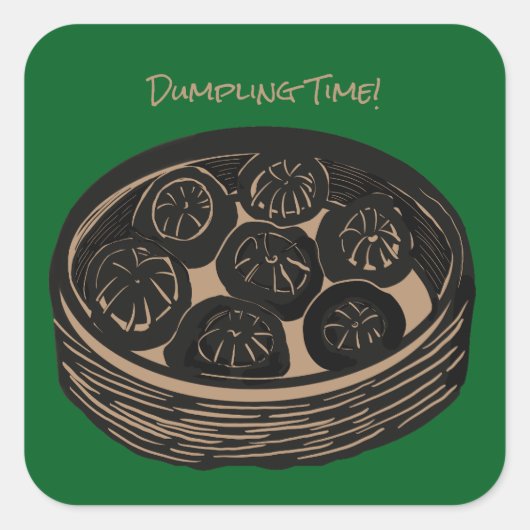 Tijd voor Dumplings Vierkante Sticker (Voorkant)