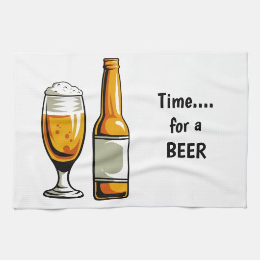 Tijd voor een bierkeukentje theedoek (Horizontaal)