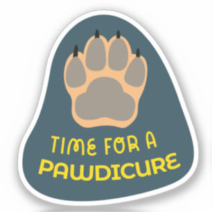 "Tijd voor een Pawdicure" hondenverzorging marine, Sticker