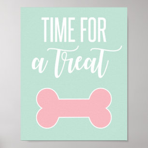 Tijd voor een Treat Puppy Feest Bord Poster