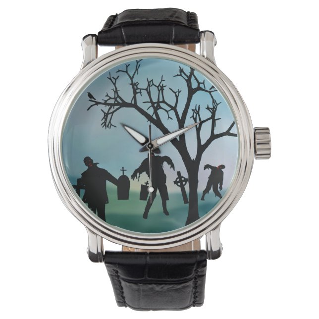Tijd voor een Zombie Walk Zombie Graveyard Horloge (Voorkant)