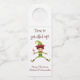 Tijd voor Elfed Up Elf Funny Christmas Flessenhanger