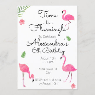 Tijd voor Flamingle Invitation Kaart