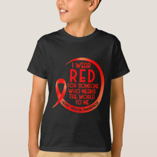 Tijd voor Hartbewustzijn Rode Lint Ik Draag Rood V T-shirt