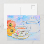 Tijd voor het schilderen van de Waterverf van thee Briefkaart (Voorkant / Achterkant)