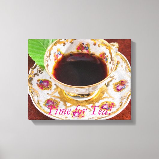 Tijd voor het Tea Design Canvas Afdruk (Voorkant)