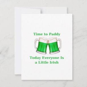 Tijd voor Paddy, Vandaag is Iedereen een Beetje Ie Feestdagenkaart
