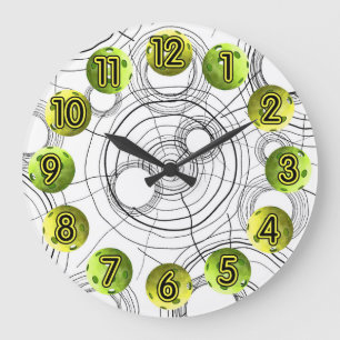 Tijd voor Pickleball Lime Green Clock Grote Klok