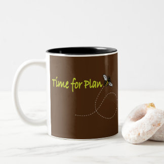 Tijd voor Plan Bee Dk Brown BG Tweekleurige Koffiemok