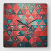 Tijd voor Red Planet Vierkante Klok (Voorkant)